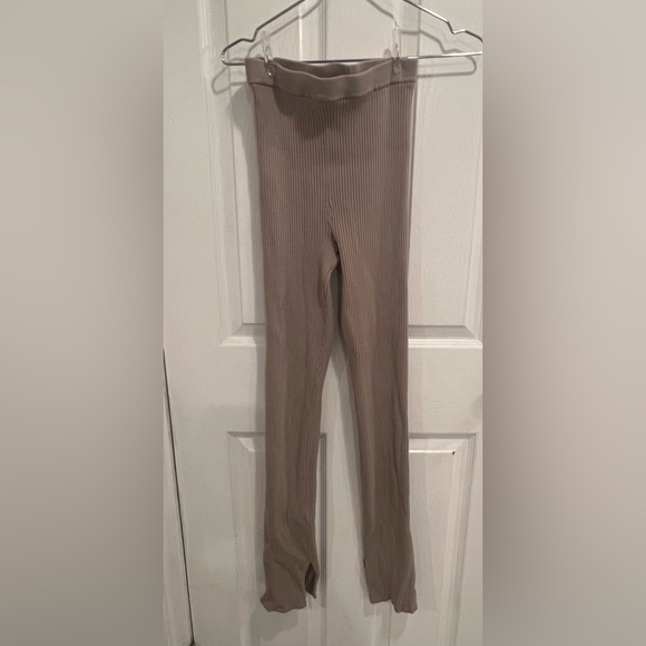H&M Ribbed High-Waist Leggings Tan Neutral Size S - Picture 1 of 10